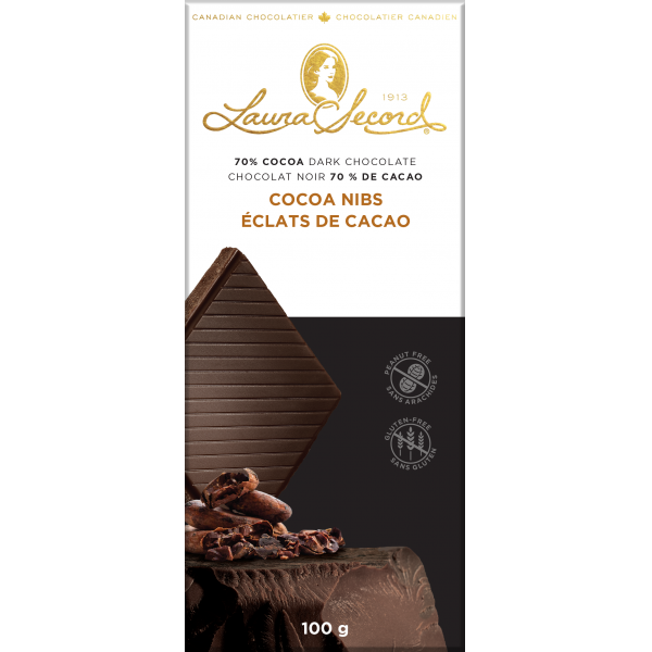 Barre Chocolat Noir Clats De Cacao Laura Secord Sec Aliments