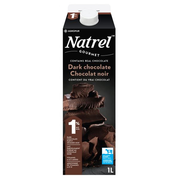 Lait partiellement écrémé au chocolat noir 1 M G Agropur