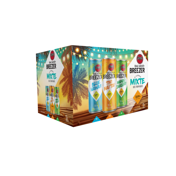 Bacardi Breezer Cocktail Tropical Caisse Mixte 12x355mL BROUE