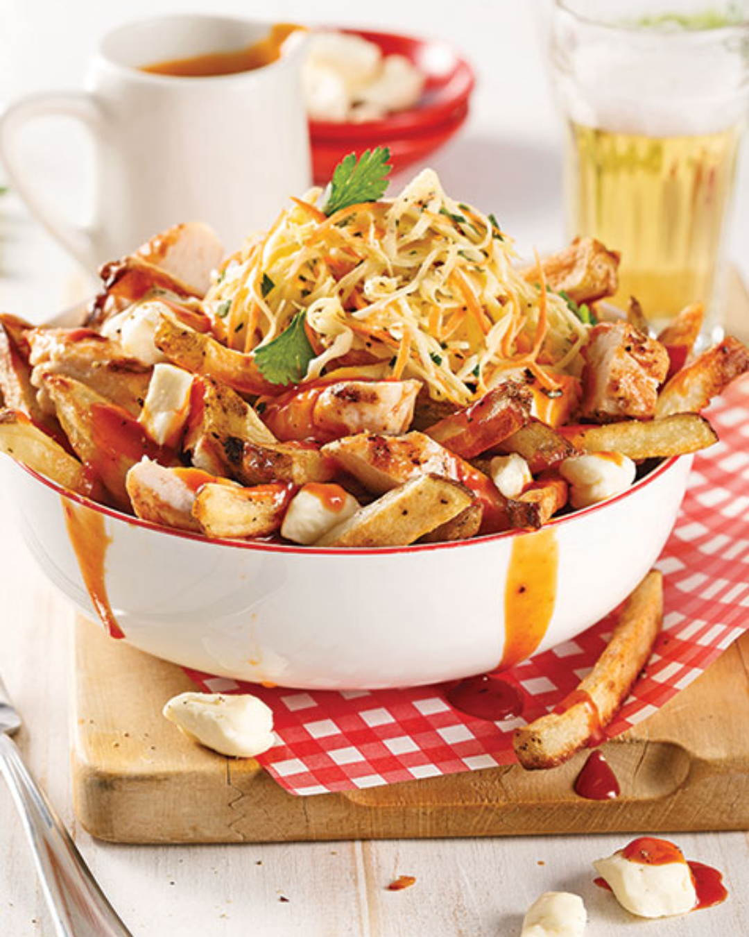 Poutine Au Poulet Et Salade De Chou Sauce Barbecue Recette 100 Québec Blogue Aliments 